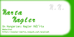 marta nagler business card